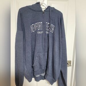 Newport Beach Men's Navy Zip-Up Sweater